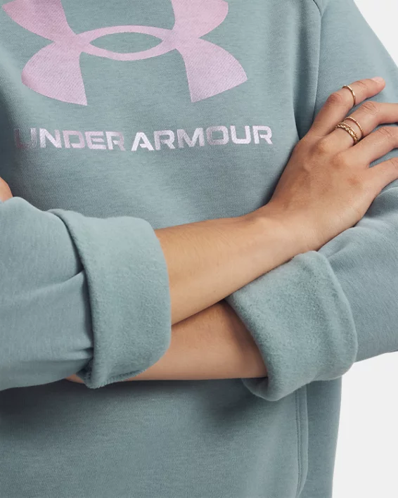 UA Rival Fleece Shimmer Womens Hoodie - Image 3