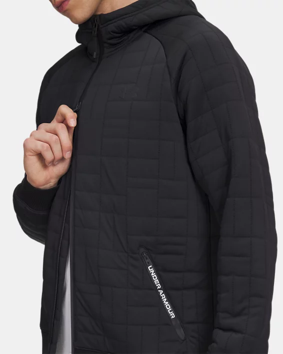 UA Unstoppable Fleece Textured Mens Full Zip - Image 3