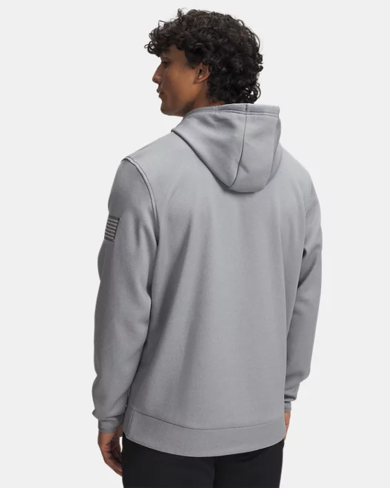 UA Freedom Armour Fleece Emboss Mens Hoodie - Image 2
