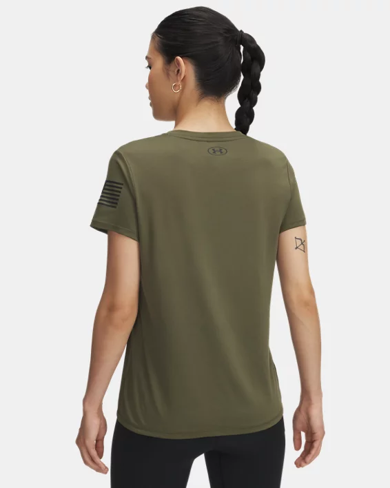 UA Freedom Tech V-Neck Womens Short Sleeve - Image 2