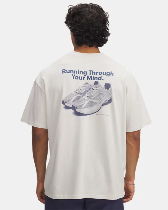 UA Running Shoe Heavyweight Mens Oversized Short Sleeve - Image 2