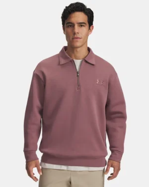 UA Icon Fleece Mens Collar Zip Top
