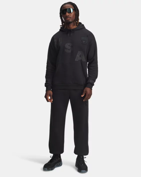 Project Rock Icon Fleece Veterans Day Mens Hoodie - Image 3