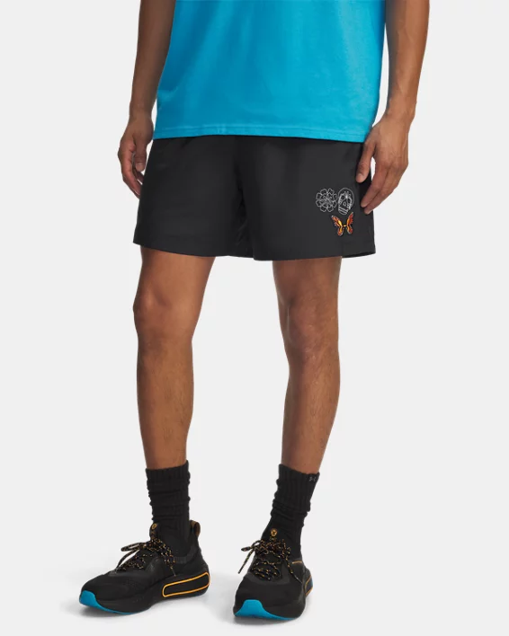 UA Icon Day Of The Dead Mens 5.75 Volley Shorts