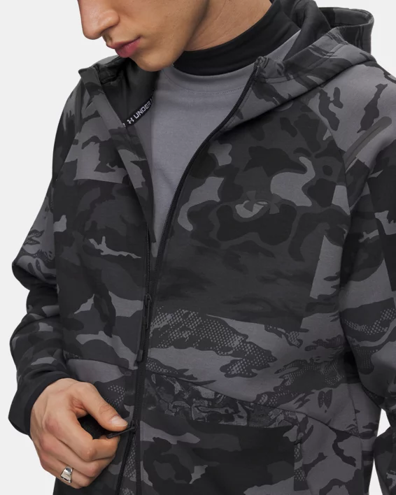 UA Unstoppable Fleece Camo Mens Full Zip - Image 3
