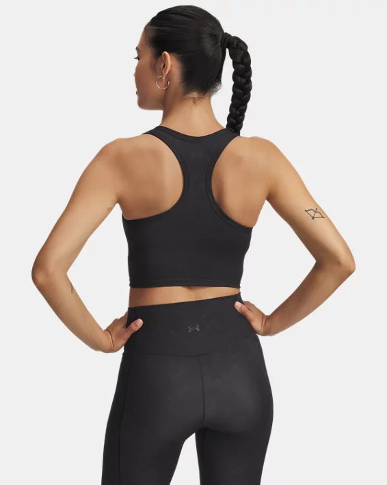 UA Meridian Suede Effect Womens Sports Bra - Image 2
