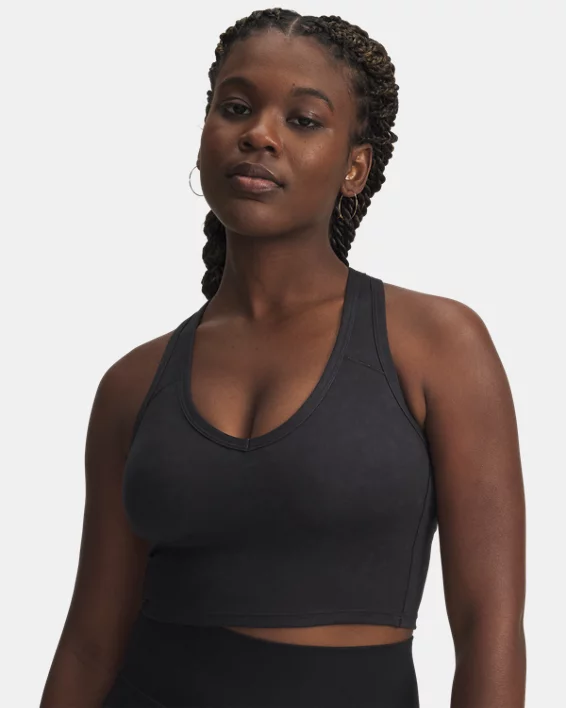 UA Meridian Suede Effect Womens Sports Bra - Image 3
