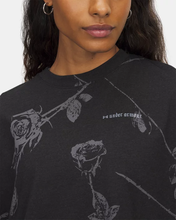 UA Etched Roses Womens Short Sleeve - Image 3