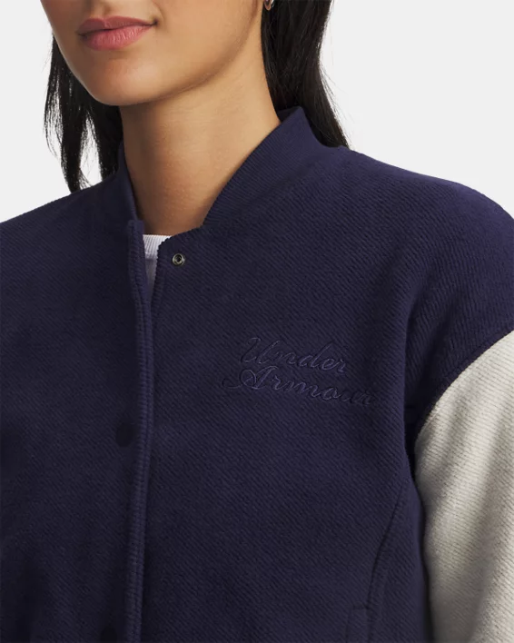 UA Icon Terry Varsity Womens Jacket - Image 3