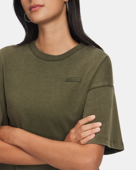 UA Boxy Wash Heavyweight Womens Short Sleeve - Image 3