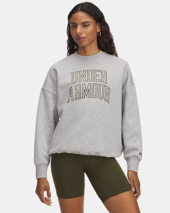 UA Rival Fleece Varsity Womens Oversized Crew