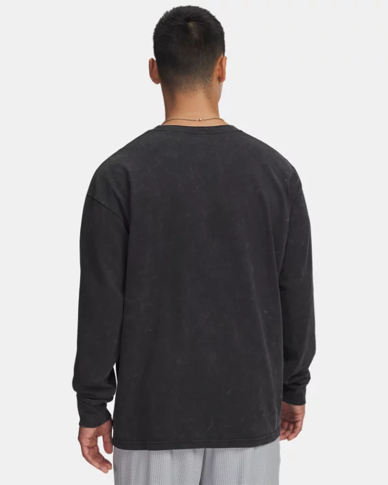 UA Logo Wash Heavyweight Mens Oversized Long Sleeve - Image 2