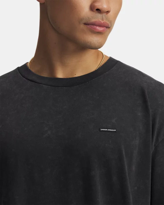 UA Logo Wash Heavyweight Mens Oversized Long Sleeve - Image 3