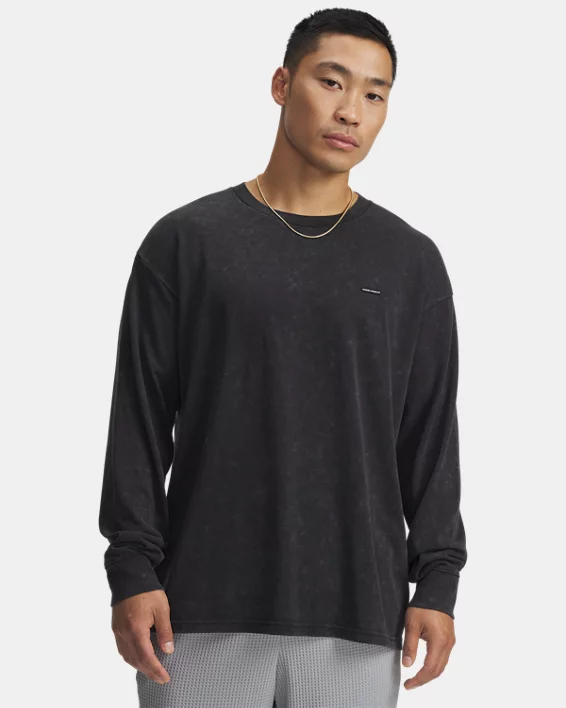 UA Logo Wash Heavyweight Mens Oversized Long Sleeve