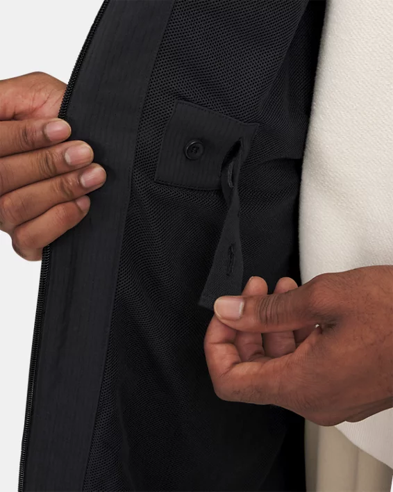 UA Unstoppable Textured Mens Long Jacket - Image 4