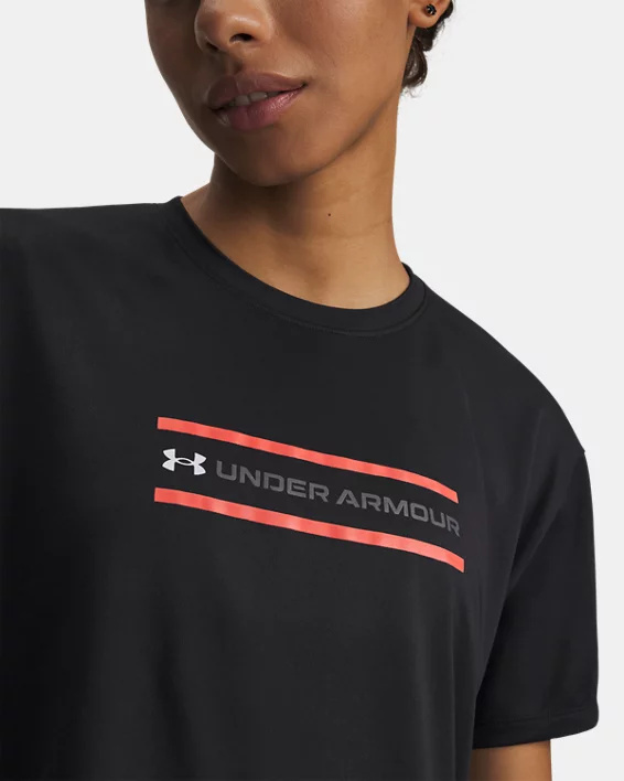 UA Tech Branded Womens Crop Short Sleeve - Image 3