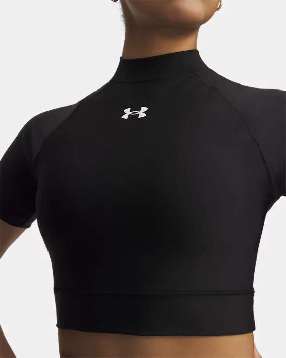HeatGear Womens Crop Mock Short Sleeve - Image 3