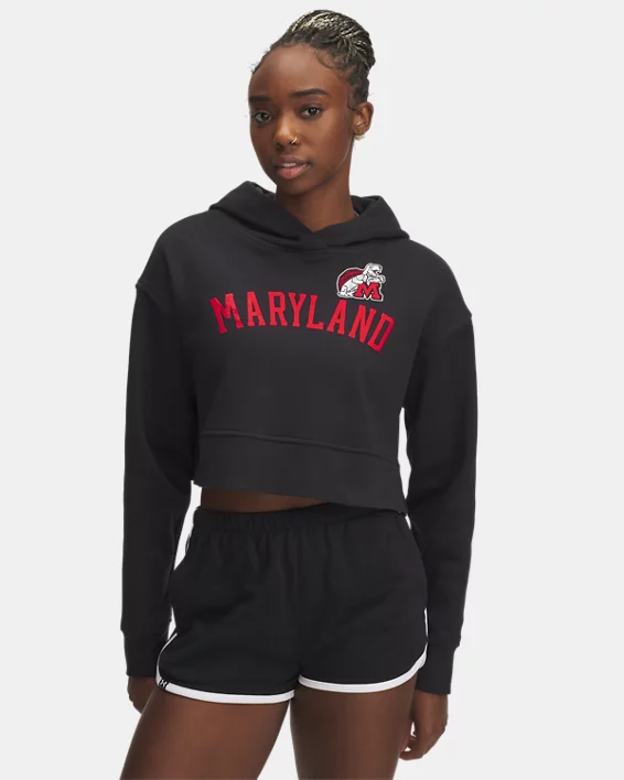 UA Rival Fleece Collegiate Womens Cropped Hoodie
