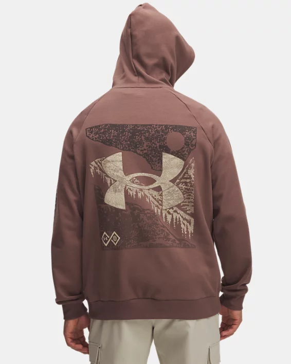 UA Rival Fleece Graphic OD Mens Hoodie - Image 2