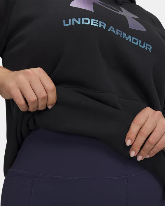 UA Rival Fleece Shimmer Womens Hoodie - Image 3
