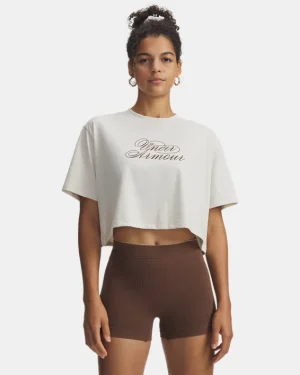 UA Script Heart Womens Crop Short Sleeve
