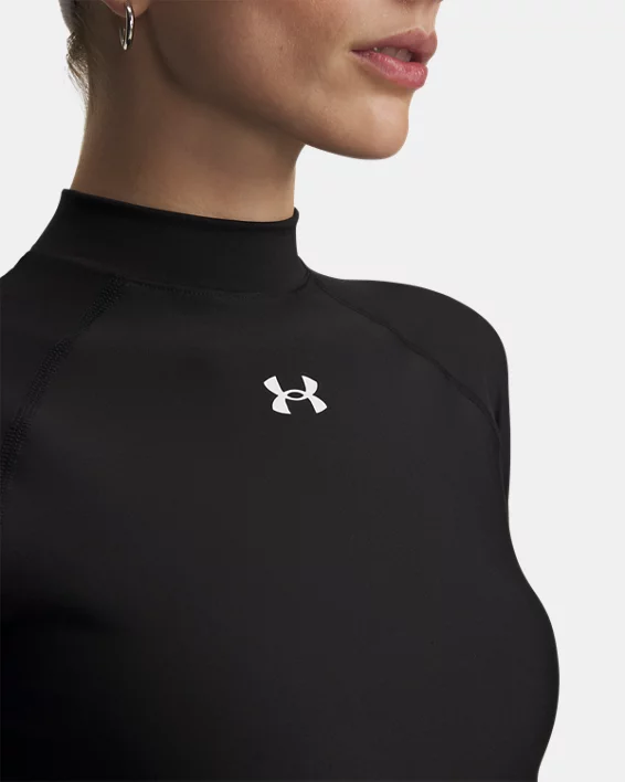 HeatGear Womens Crop Mock Long Sleeve - Image 3