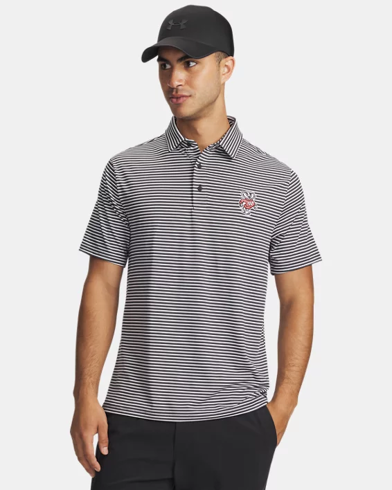 UA Drive Micro Groove Stripe Collegiate Mens Polo