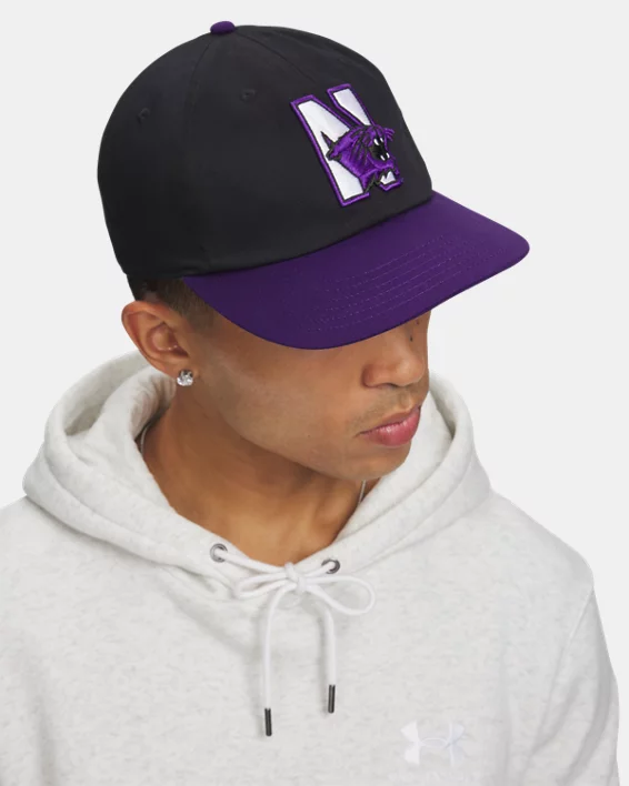 UA Washed Cotton Low Collegiate Unisex Flat Brim Hat - Image 3